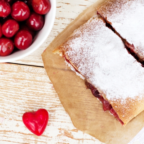Red Berry and Custard Strudel